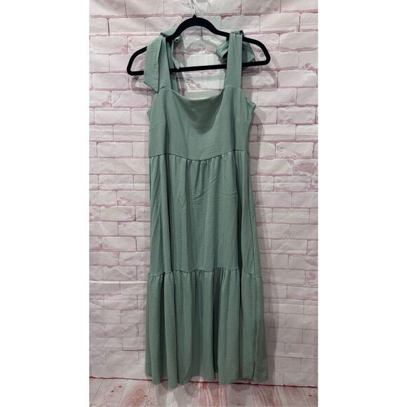 See you Monday green dress size large flowy beach vacation - Picture 1 of 9